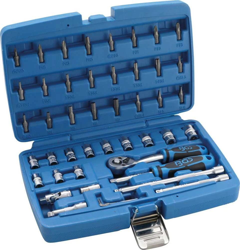 Bgs Technic Galvučių su terkšle rinkinys | 6.3 mm (1/4") | 46 vnt. (2144)