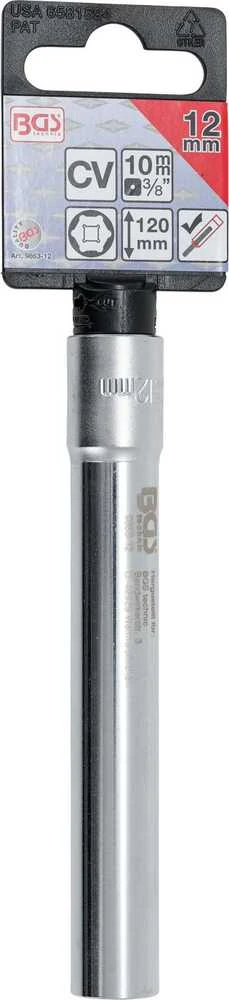 Bgs Technic Galvutė šešiakampė | labai ilga | 10 mm (3/8") | 12 mm (9863-12)
