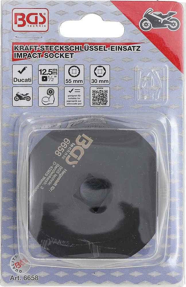 Bgs Technic Galvutė smūginė 6 / 12 kampų | Ducati ratų tvirtinimui | 12,5 mm (1/2") | 30/55 mm (6658)
