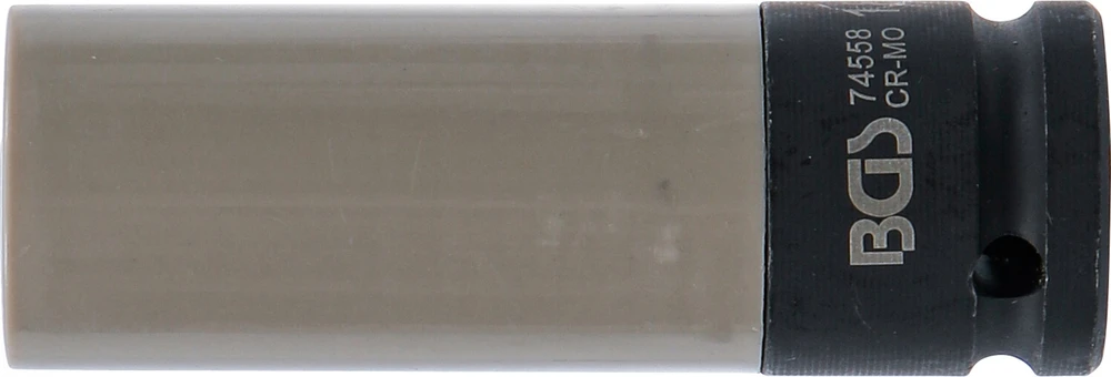Bgs Technic Galvutė smūginė ilga plonasienė | su plastikine apsauga | 12,5 mm (1/2") | 18.5 mm (74558)