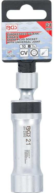 Bgs Technic Galvutė žvakėms šarnyrinė 12 kampų, su laikančia spyruokle | 10 mm (3/8") | 21 mm (2392)