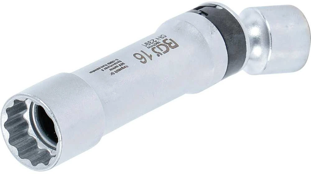 Bgs Technic Galvutė žvakėms šarnyrinė 12 kampų, su atramine spyruokle | 10 mm (3/8") | 16 mm (2391)