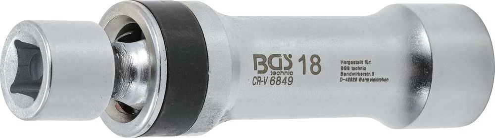 Bgs Technic Galvutė žvakėms šarnyrinė 12 kampų | su atramine spyruokle 10 mm (3/8") | 18 mm (6849)