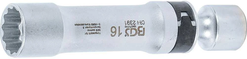 Bgs Technic Galvutė žvakėms šarnyrinė 12 kampų, su atramine spyruokle | 10 mm (3/8") | 16 mm (2391)