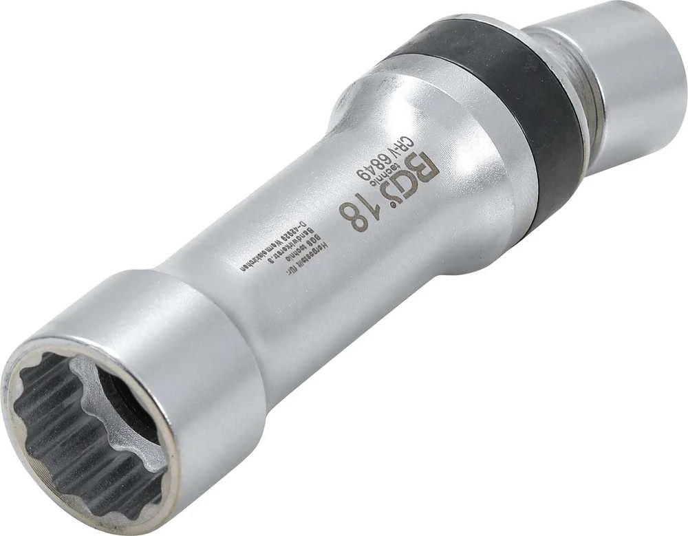 Bgs Technic Galvutė žvakėms šarnyrinė 12 kampų | su atramine spyruokle 10 mm (3/8") | 18 mm (6849)