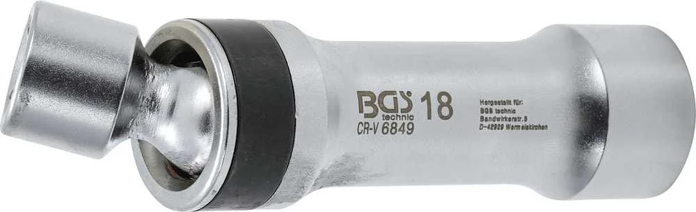 Bgs Technic Galvutė žvakėms šarnyrinė 12 kampų | su atramine spyruokle 10 mm (3/8") | 18 mm (6849)