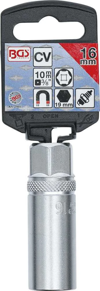 Bgs Technic Galvutė žvakėms su magnetu, šešiakampė | 10 mm (3/8") | 16 mm (2469)