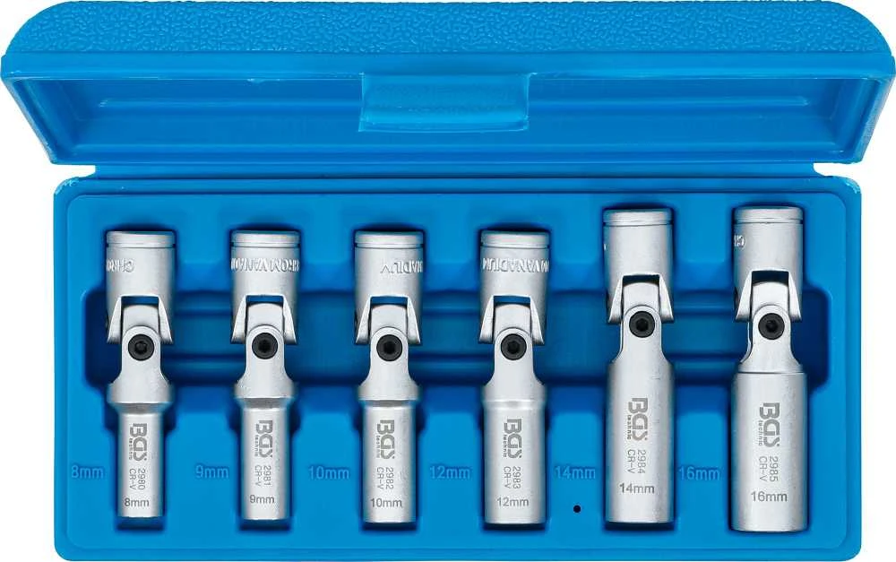Bgs Technic Galvutės kaitinimo žvakėms | šarnyrinės | 10 mm (3/8") | 8-16 mm | 6 vnt. (2990)