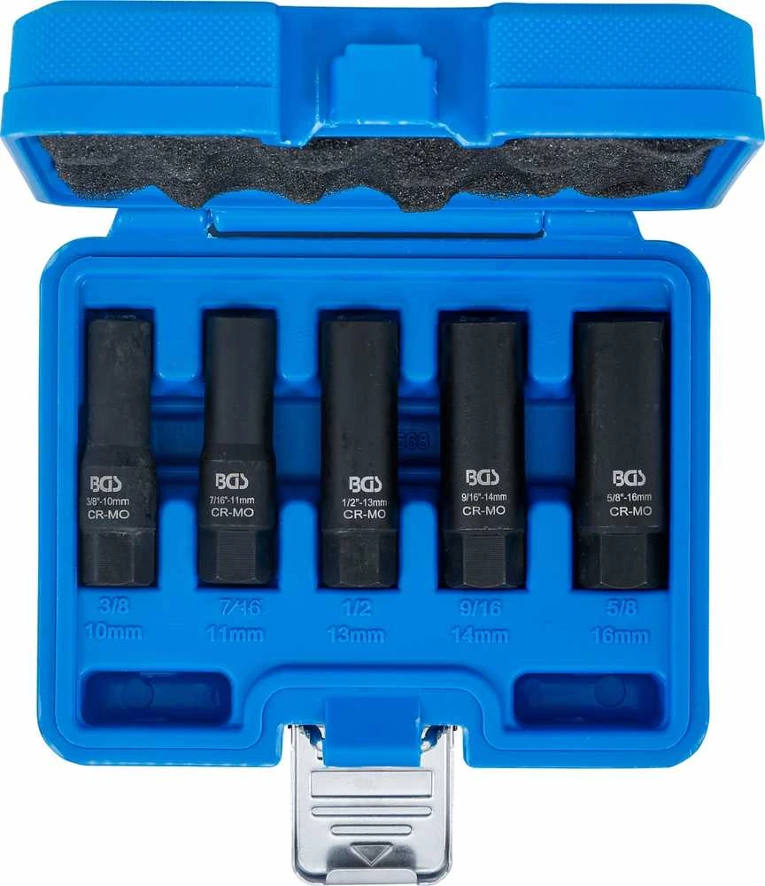 Bgs Technic Gilus spiralinio profilio galvučių ir varžtų ištraukiklių rinkinys | 10 mm (3/8") | 10–16 mm | 5 vnt. (74568)