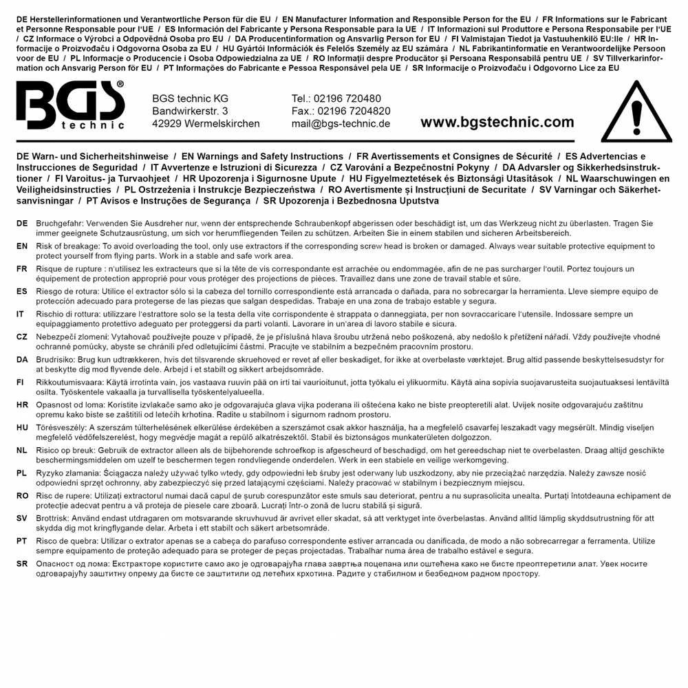 Bgs Technic Gilus spiralinio profilio galvučių ir varžtų ištraukiklių rinkinys | 10 mm (3/8") | 10–16 mm | 5 vnt. (74568)