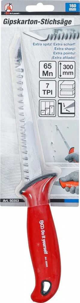 Bgs Technic Gipso kartono pjūklas | 160 mm | japoniški dantukai | ergonomiška rankena (50353)