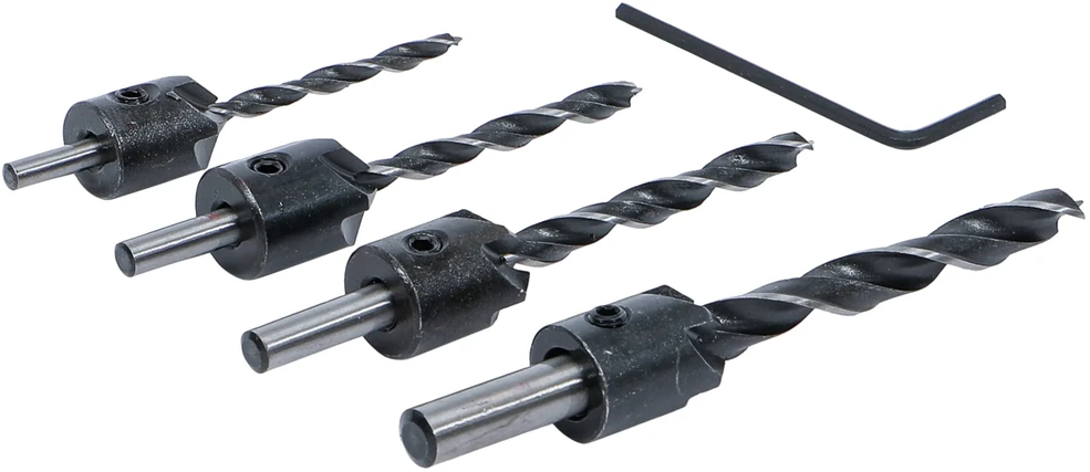 Bgs Technic Grąžtai/frezos medžiui | 4 vnt | 4-5-6-8 mm (50790)