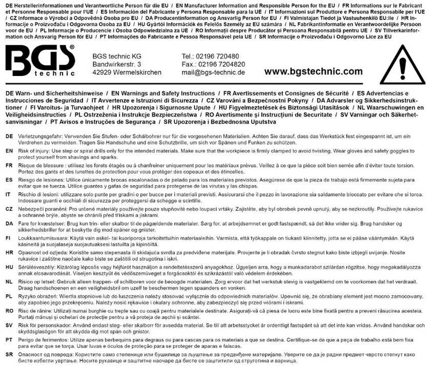 Bgs Technic Grąžtas pakopinis | titano nitridas | Ø 6 - 38 mm (74431B)