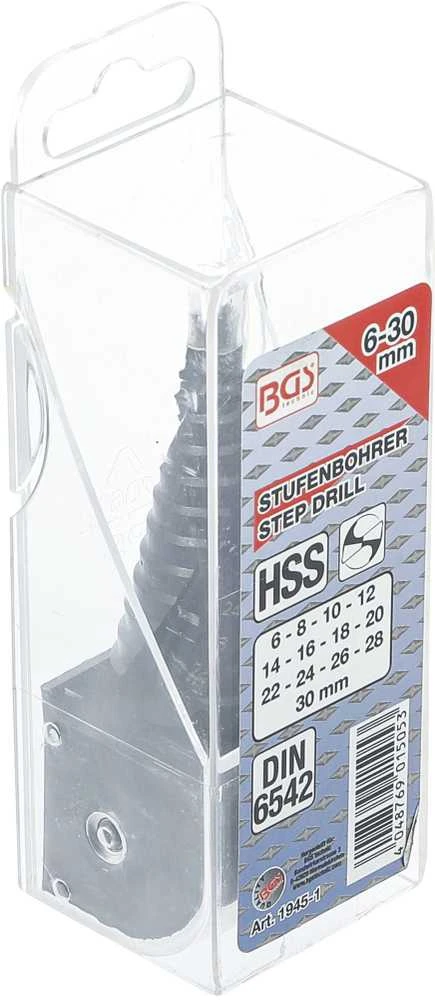 Bgs Technic Grąžtas skylės (pa)platinimui pakopinis su grioveliu | HSS 6542 | Ø 6 - 30 mm (1945-1)
