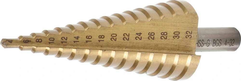 Bgs Technic Grąžtas skylės (pa)platinimui pakopinis | Titano nitridas | Ø 4 - 32 mm (1619)