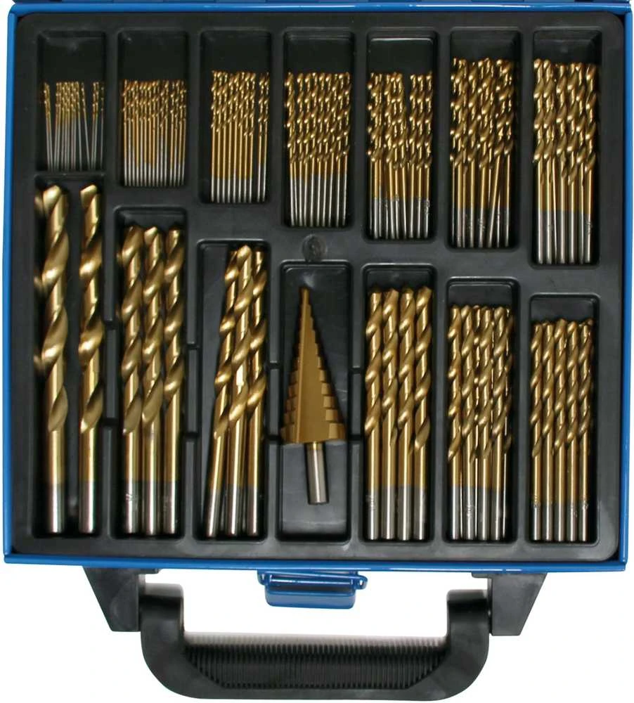 Grąžtas Bgs Technic Grąžtų ir pakopinės frezos rinkinys | HSS | titano nitridas | 1 - 10 mm | 119 vnt. (2009)