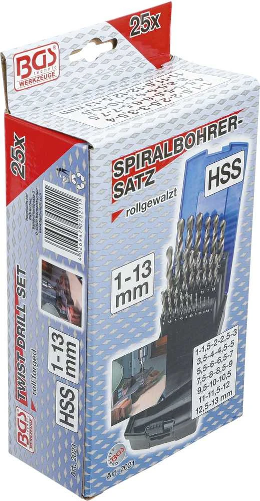 Grąžtas Bgs Technic Grąžtų komplektas | HSS | Ø 1 - 13 mm | 25 vnt. (2021)