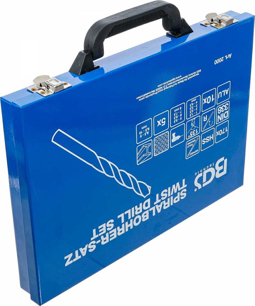 Grąžtas Bgs Technic Grąžtų metalui komplektas HSS | kobalto lydinys | 1 - 10 mm | 170 vnt. (2000)