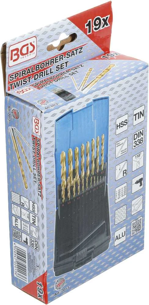 Grąžtas Bgs Technic Grąžtų metalui rinkinys | HSS | titano nitridas | 1 - 10 mm | 19 vnt. (2013)