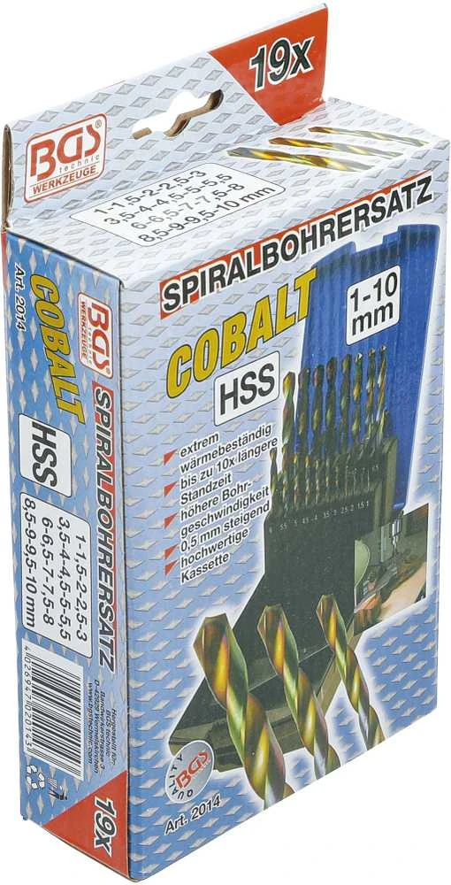 Grąžtas Bgs Technic Grąžtų rinkinys | Cobalt-HSS | 1 - 10 mm | 19 vnt. (2014)