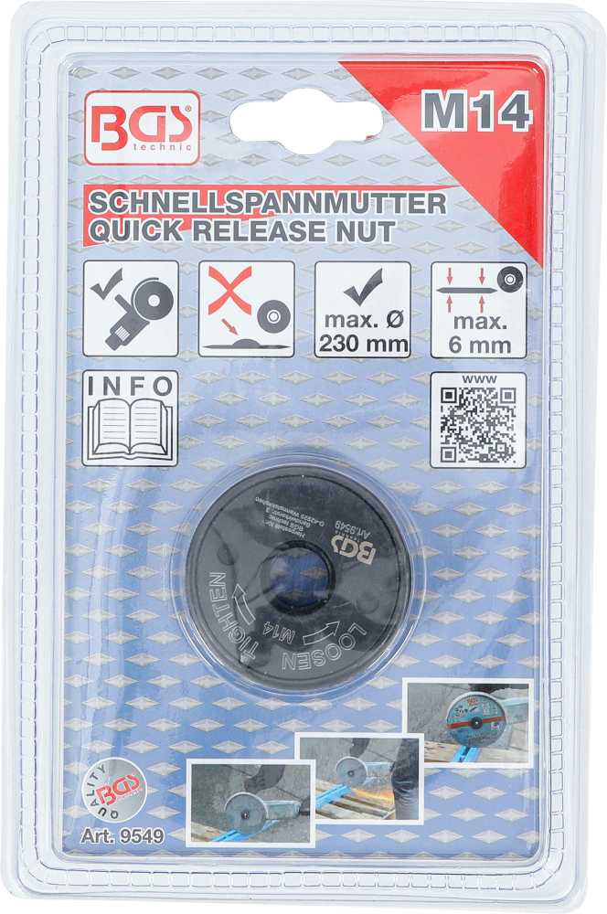 Bgs Technic Greito fiksavimo veržlė | kampiniam šlifuokliui | M14 (9549)
