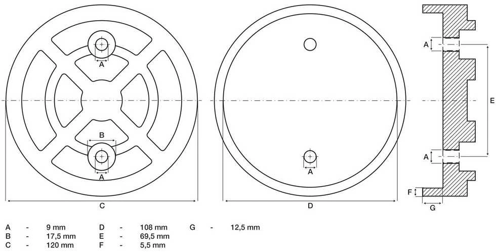 Bgs Technic Guminis padas | auto keltuvams | Ø 120 mm (7049)