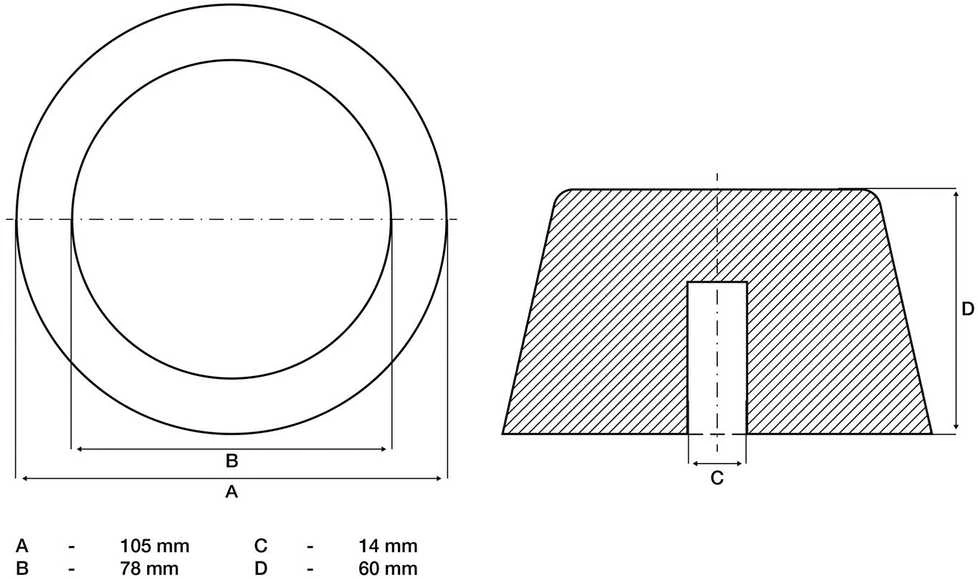 Bgs Technic Guminis padas | auto keltuvams | Ø 105 mm (7009)