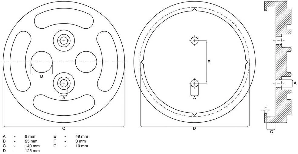 Bgs Technic Guminis padas | auto keltuvams | Ø 140 mm (7048)