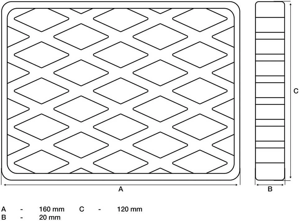 Bgs Technic Guminis padas | auto keltuvams | 160 x 120 x 20 mm (7036)