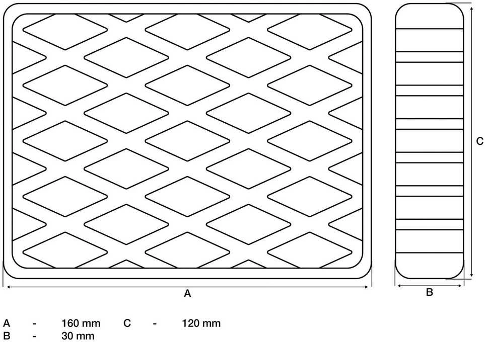 Bgs Technic Guminis padas | auto keltuvams | 160 x 120 x 30 mm (7006)