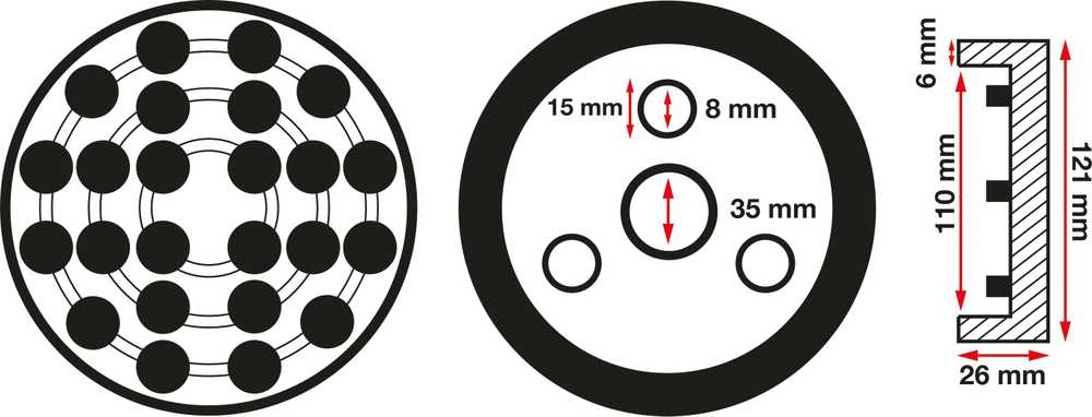 Bgs Technic Guminis padas | auto keltuvams | Ø 120 mm (6472)