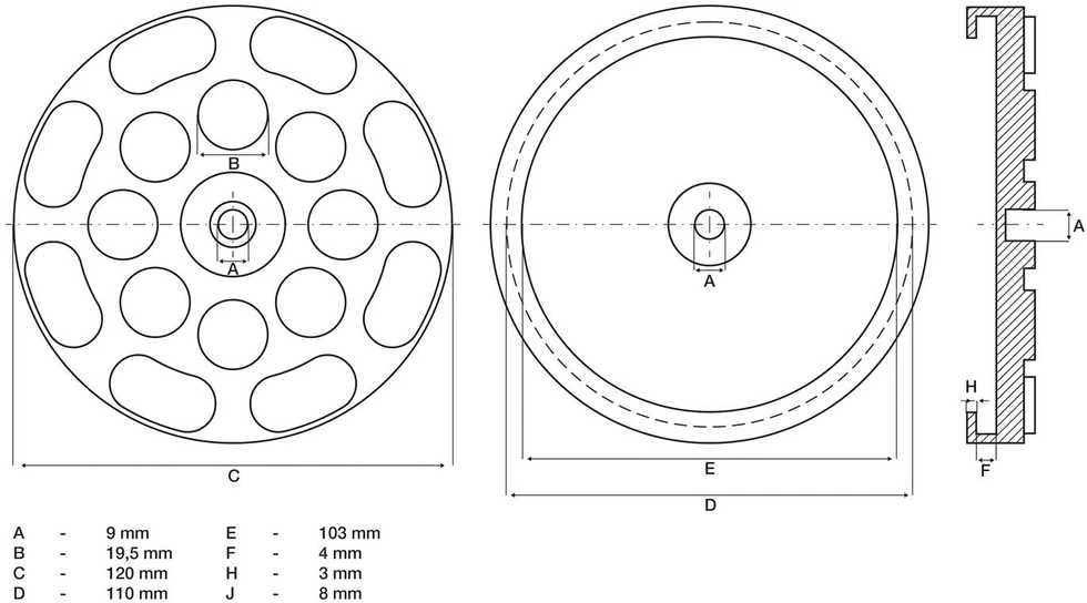 Bgs Technic Guminis padas | auto keltuvams | Ø 120 mm (7050)