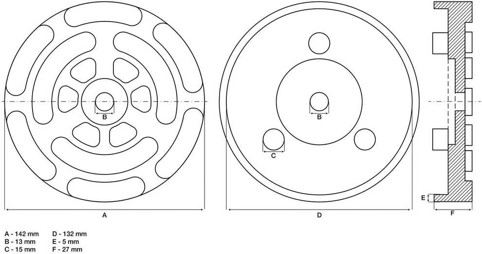 Bgs Technic Guminis padas | auto keltuvams | Ø 140 mm (6476-2)