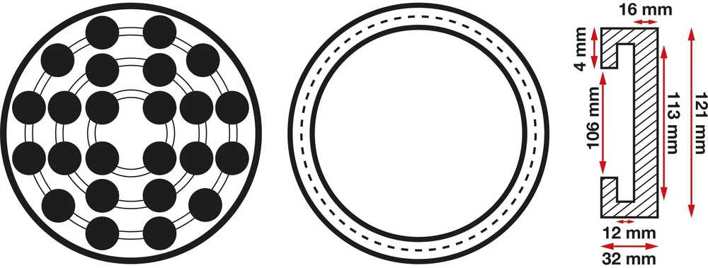 Bgs Technic Guminis padas | auto keltuvams | Ø 120 mm (6471)