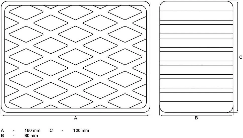 Bgs Technic Guminis padas | auto keltuvams | 160 x 120 x 80 mm (7040)