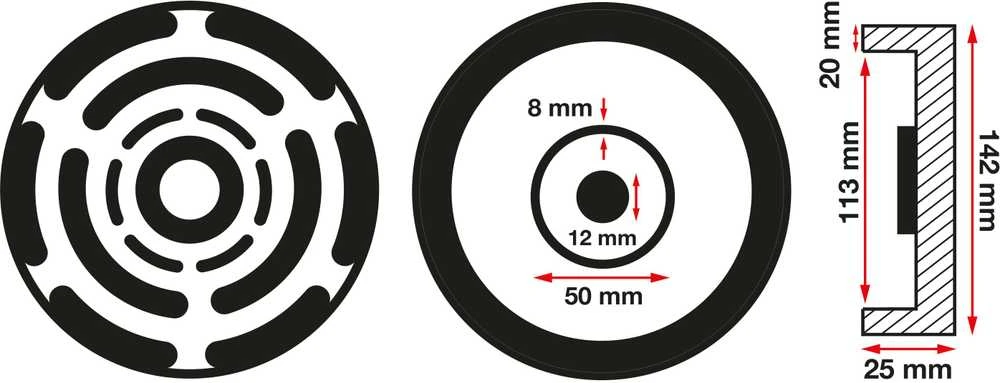 Bgs Technic Guminis padas | auto keltuvams | Ø 140 mm (6477)