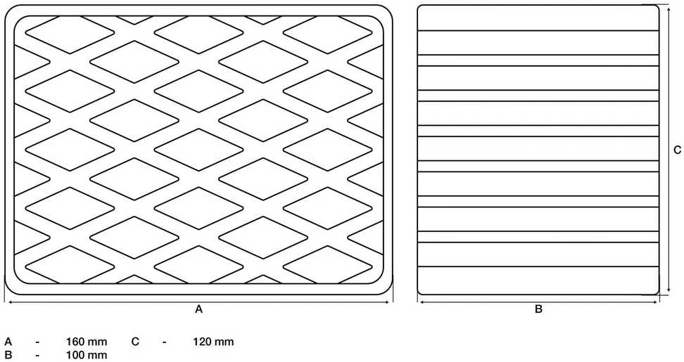 Bgs Technic Guminis padas | auto keltuvams | 160 x 120 x 100 mm (7008)