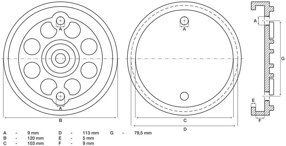 Bgs Technic Guminis padas | auto keltuvams | Ø 120 mm (7052)