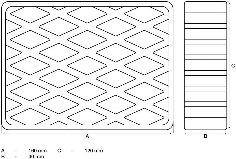 Bgs Technic Guminis padas | auto keltuvams | 160 x 120 x 40 mm (7007)