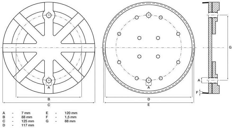 Bgs Technic Guminis padas | auto keltuvams | Ø 125 mm (7054)