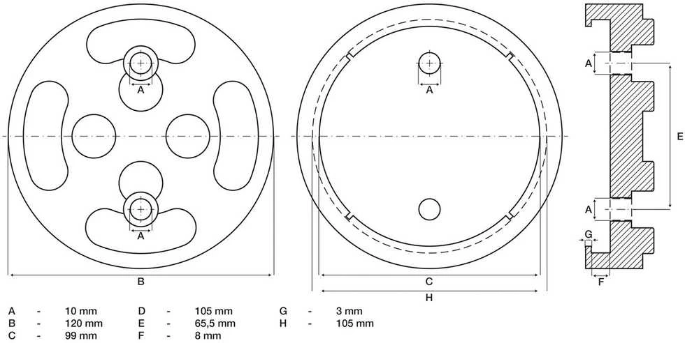 Bgs Technic Guminis padas | auto keltuvams | Ø 120 mm (7046)