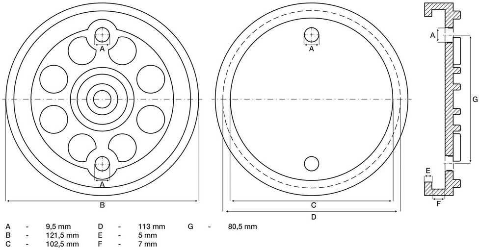Bgs Technic Guminis padas | auto keltuvams | Ø 120 mm (7053)