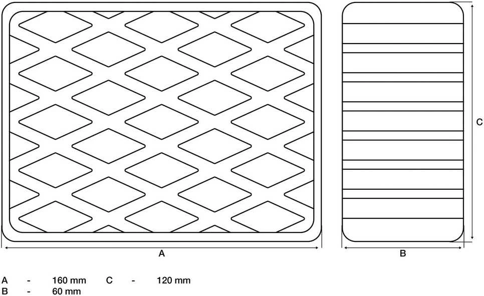 Bgs Technic Guminis padas | auto keltuvams | 160 x 120 x 60 mm (7038)