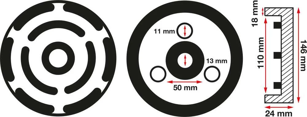 Bgs Technic Guminis padas | auto keltuvams | Ø 145 mm (6473)