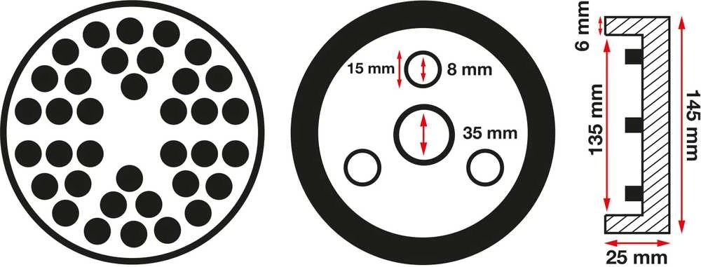 Bgs Technic Guminis padas | auto keltuvams | Ø 145 mm (6474)