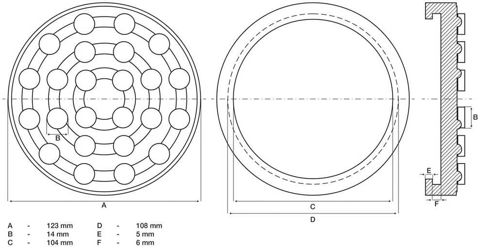 Bgs Technic Guminis padas | auto keltuvams | Ø 123 mm (7043)