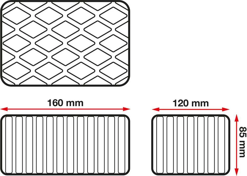 Bgs Technic Guminis padas | auto keltuvams | 160 x 120 x 80 mm (6483)