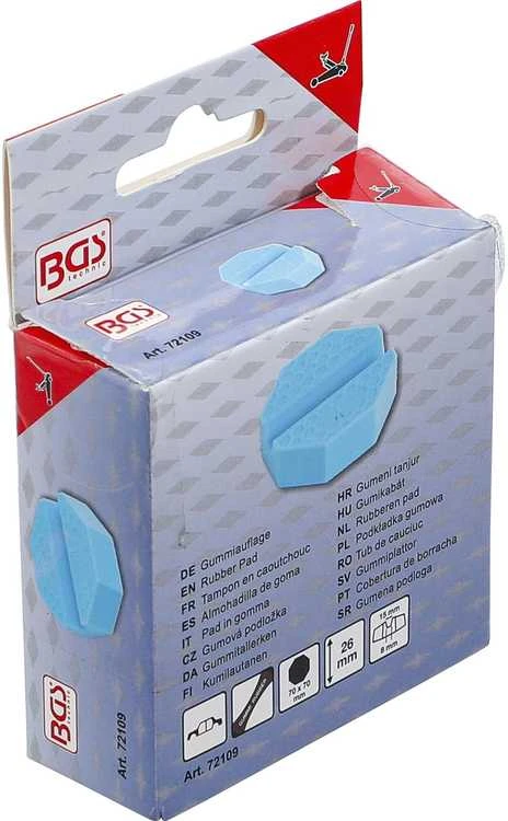 Bgs Technic Guminis padas | keltuvams ant ratukų | 70 x 70 x 26 mm (72109)