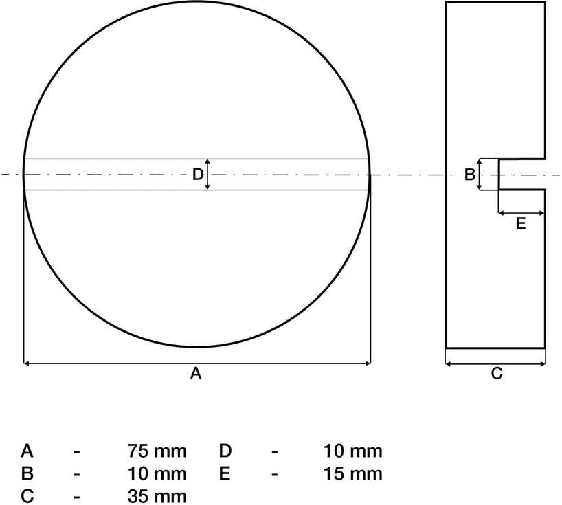 Bgs Technic Guminis padas | keltuvams ant ratukų | 75 x 35 mm (72112)