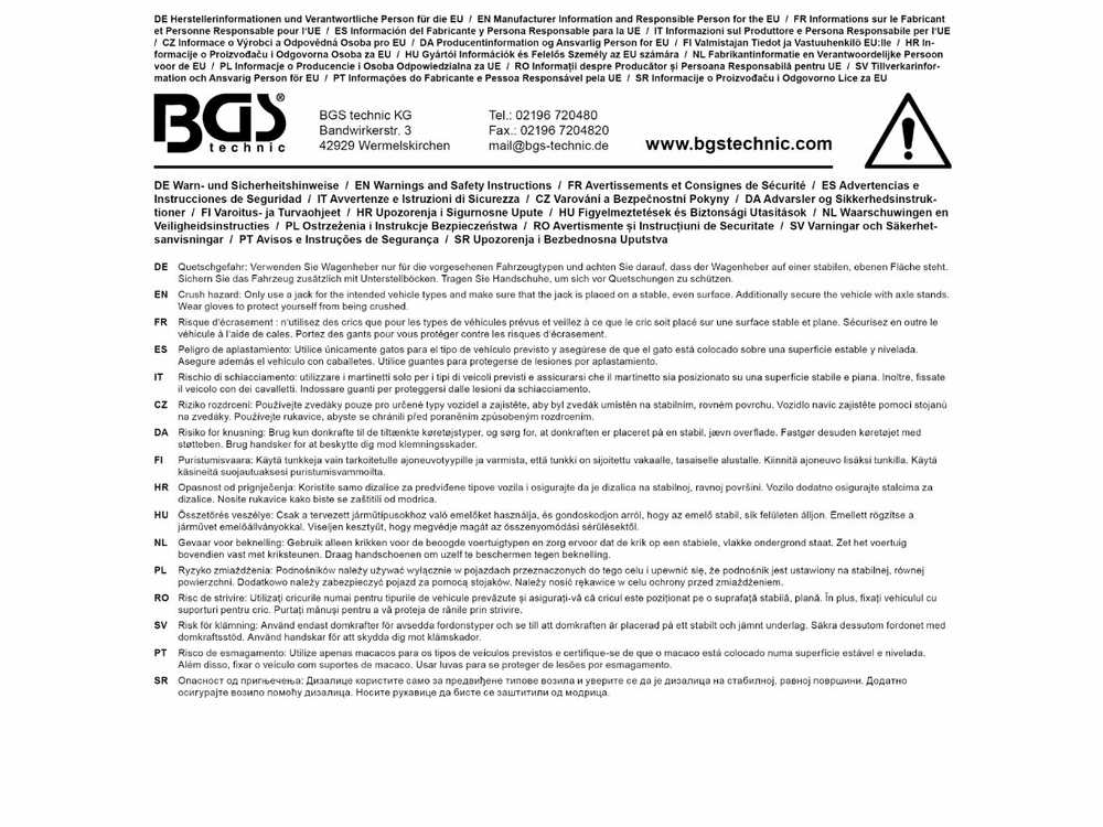 Bgs Technic Hidraulinis cilindrinis domkratas | 2 t (84531)